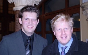 Former Co<em></em>nservative MP for Bath Ben Howlett pictured with Boris Johnson 