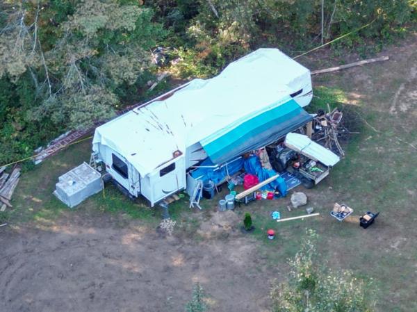 The trailer on his mother's property. 