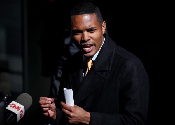 Bronx City Councilman Ritchie Torres speaks during a news conference.