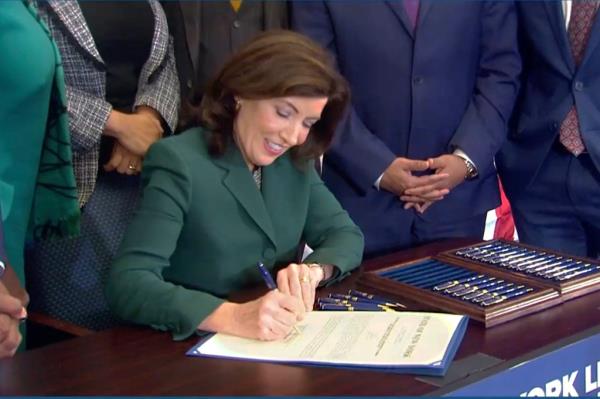 Gov. Kathy Hochul vetoed and signed 85 pieces of legislation in the final days of 2023.