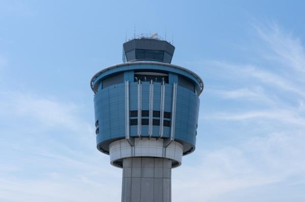 View of the Air Traffic Co<em></em>ntrol Tower at the LaGuardia Airport's brand-new state-of-the-art Terminal B 