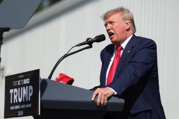 Former President Do<em></em>nald Trump speaks at a rally in Summerville, S.C., Monday, Sept. 25, 2023. (AP Photo/Artie Walker Jr.)