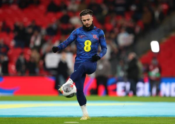 Jack Grealish of England warming up; Wembley Stadium, London, England