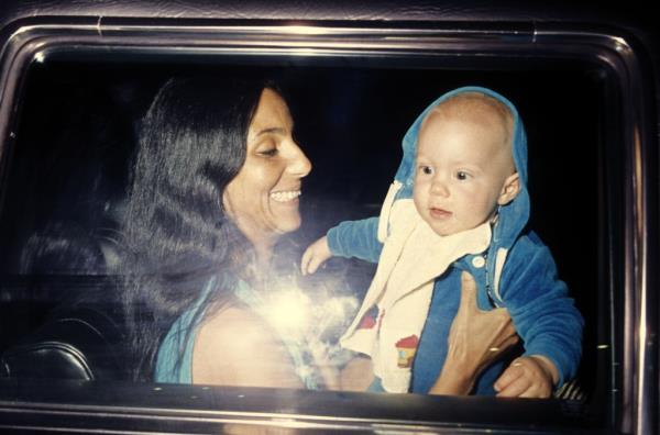 Cher and son Elijah Blue Allman on March 20, 1977, at Los Angeles Internatio<em></em>nal Airport in Los Angeles, California.