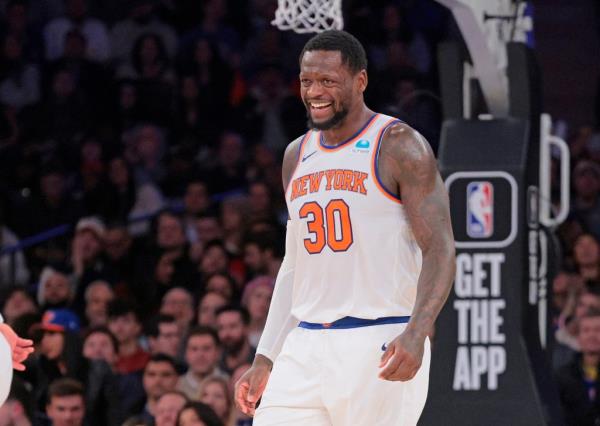 Julius Randle is all smiles during the Knicks' 116-100 win over the Bulls. 