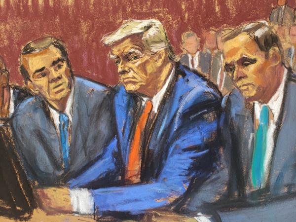 Courtroom sketch of Trump