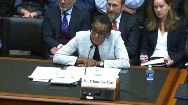 Gay is pictured testifying before Congress.