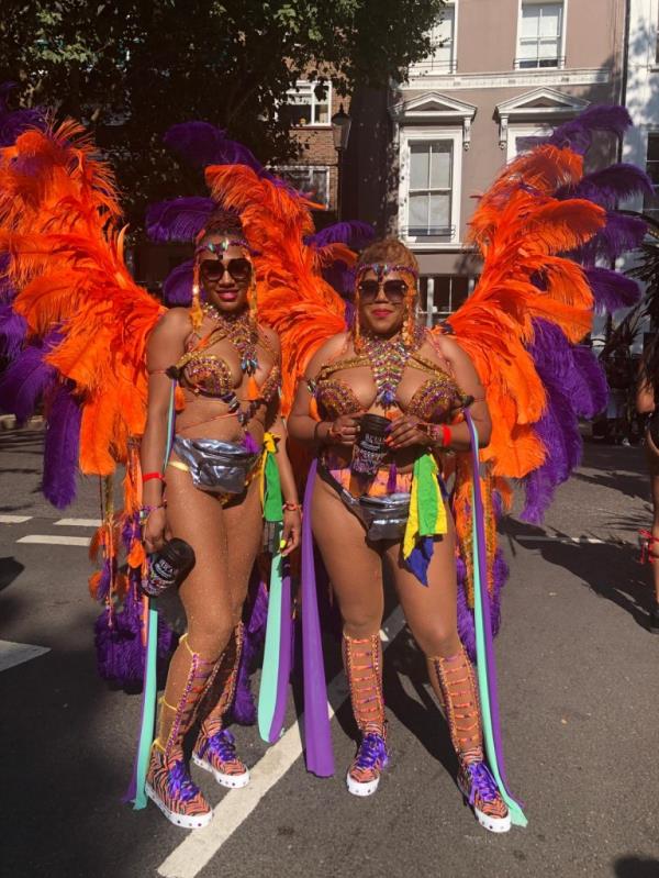 Female festival-goers at Notting Hill Carnival 2019 