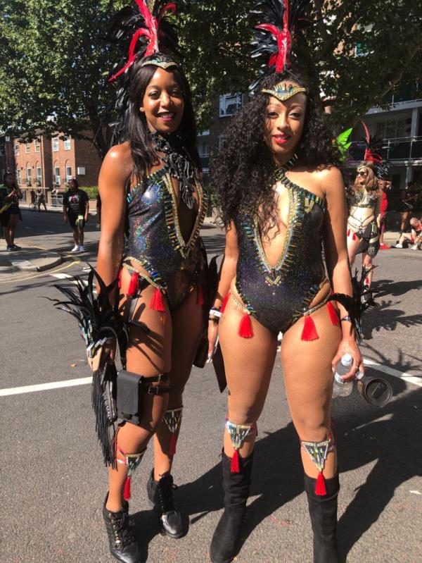 Female festival-goers at Notting Hill Carnival 2019 