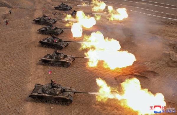 North Korea’s Defense Ministry earlier vowed to carry out “respo<em></em>nsible military activities” in reaction to the o<em></em>ngoing South Korea-US military exercises in the South. Kim later supervised artillery firing drills.