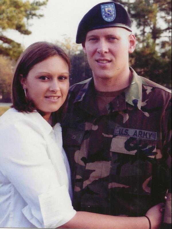 Aaron James, pictured here with his wife Meagan, served in the Army Natio<em></em>nal Guard for 10 years.