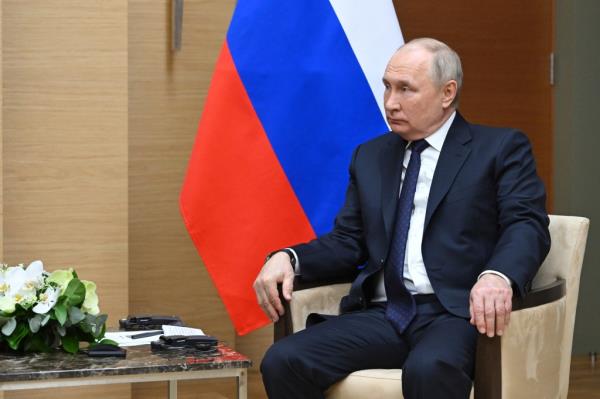 Russian President Vladimir Putin listens to Equatorial Guinea President Teodoro Obiang Nguema Mbasogo during their meeting in Moscow, Russia, Thursday, Nov. 2, 2023