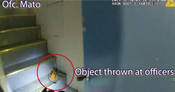 Object thrown by suspect