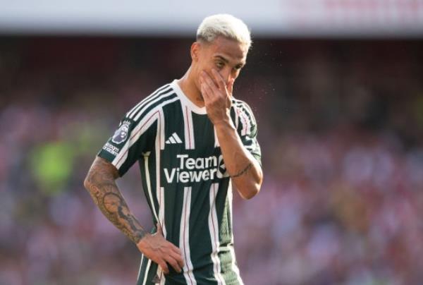 Antony of Manchester United during the Premier League match between Arsenal FC and Manchester United at Emirates Stadium on September 03, 2023 in London