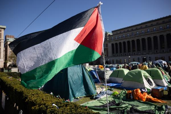 Anti-Israeli encampment at Columbia University. 