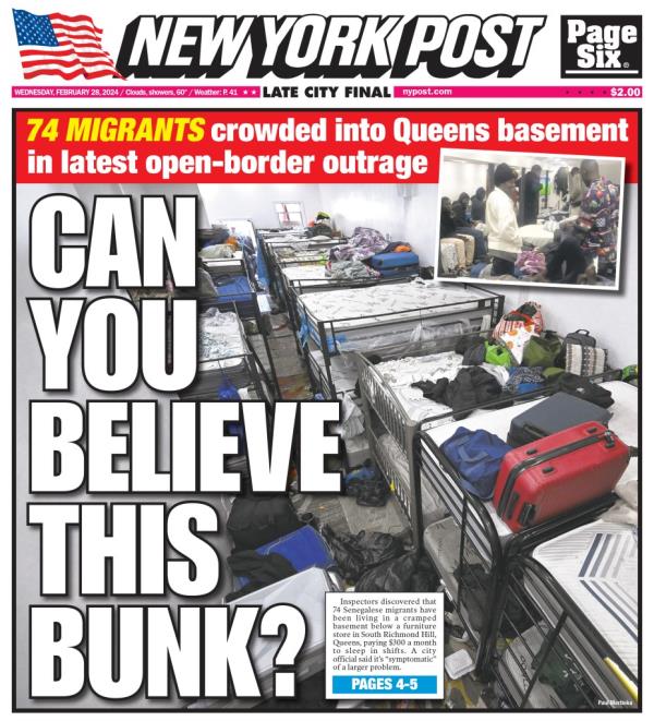 New York Post cover from Feb. 28, 2024