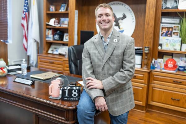 Logansport Mayor Chris Martin in his office.