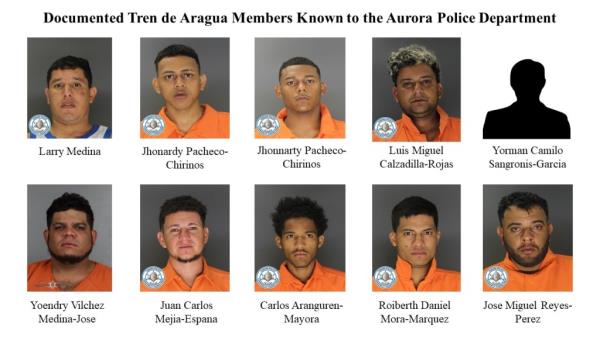 Headshots of Tren de Aragua members in Aurora.