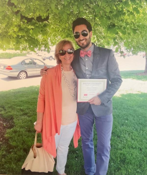 Tammy Kumin and Salman Al Kabbani at his college graduation. 