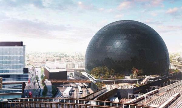 Plans unveiled for 300ft-high globe covered in LED panels that would be UK's biggest music venue Designs for Britain's biggest music venue are made public for the first time The giant MSG sphere would be built on a 4.7acre site in Stratford, east London