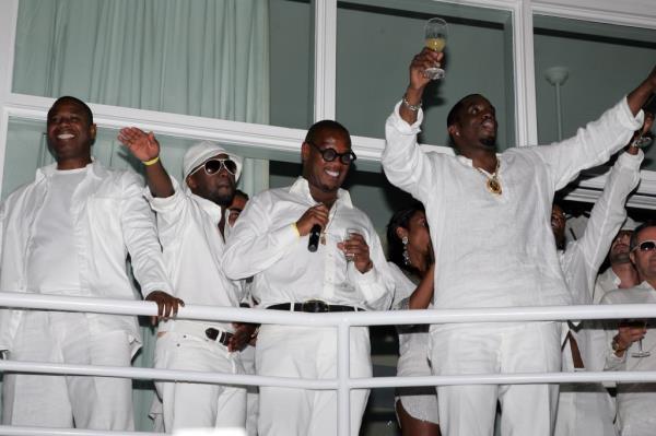 Doug E Fresh (L), Andre Herrel (2nd from R) and Sean 