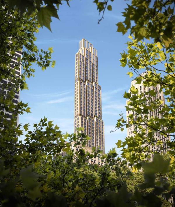 It's the tallest residential structure along Fifth Avenue.