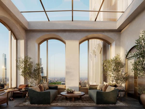 The amenities at 520 Fifth are also perched quite high, as seen in this solarium.