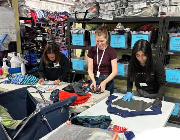 Westchester's Clothing Bank workers prepare do<em></em>nation clothes for The Sharing Shelf charity