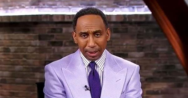 Stephen A. Smith during ABC's halftime show on Sunday.