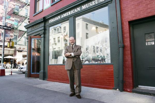 The museum's founder Dr. Joseph V. Scelsa at its old home a few doors down.