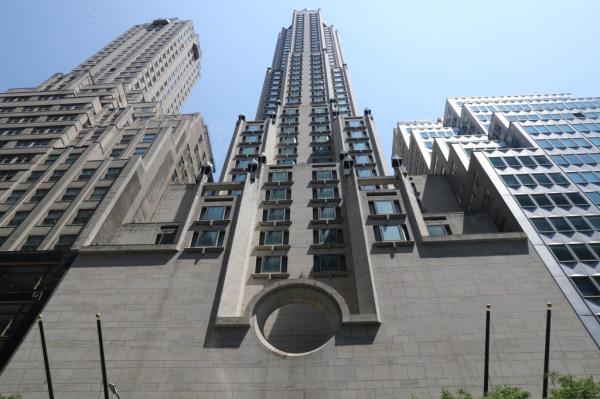 Renovation in progress at the Four Seasons Hotel, a 52-story building on East 57th Street in Manhattan, closed to the public for over four years