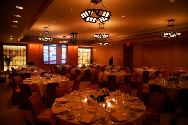 Event atmosphere at the American Friends of The Louvre ho<em></em>nor event, held in the Four Seasons Hotel designed by I.M. Pei.