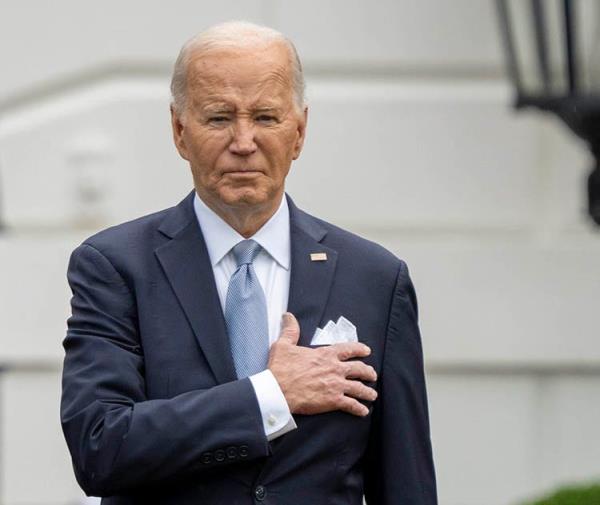 Solemn looking Joe Biden 