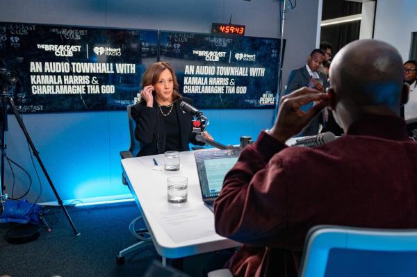 Vice President Kamala Harris appeared Tuesday on Charlamagne tha God's radio show.