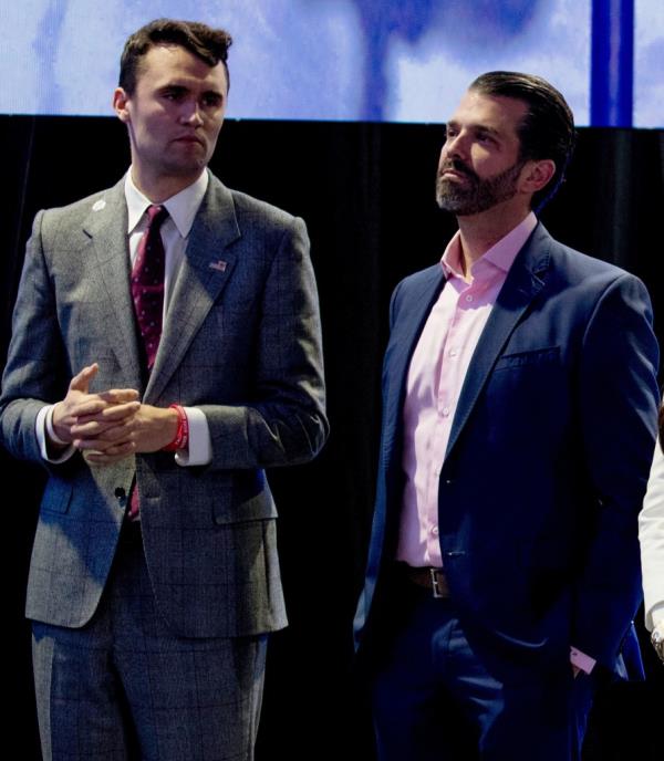 Charlie Kirk and Do<em></em>nald Trump Jr.