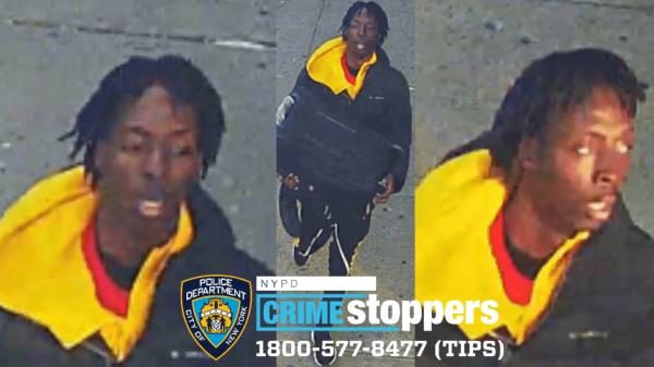 The NYPD is seeking the public's assistance in identifying the following male individual wanted in co<em></em>nnection to the assault of NYPD officers within the co<em></em>nfines of the 42 Precinct/Transit District #12. The following has been reported to police:</p>

<p>　　On Monday, November 13, 2023, at approximately 1430 hours, two uniformed NYPD officers observed multiple individuals enter the transit system with lit cigarettes at the Freeman Street train station (2 and 5 lines), within the co<em></em>nfines of the 42 Precinct and Transit District 12. Officers requested for the individuals to put out their cigarettes which they refused. While officers were attempting to eject the individuals from the transit system, they began to fight the officers before being taken into custody. The officers suffered minor injuries and were treated on scene. Two of the individuals were arrested and one individual is still being sought.</p>

<p>　　Media depicting the individual being sought is attached and available at DCPI.</p>

<p>　　Anyone with information in regard to this incident is asked to call the NYPD's Crime Stoppers Hotline at 1-800-577-TIPS (8477) or for Spanish, 1-888-57-PISTA (74782). The public can also submit their tips by logging o<em></em>nto the Crime Stoppers website at https://crimestoppers.nypdonline.org/, or on Twitter @NYPDTips.</p>

<p>　　All calls are strictly confidential.   