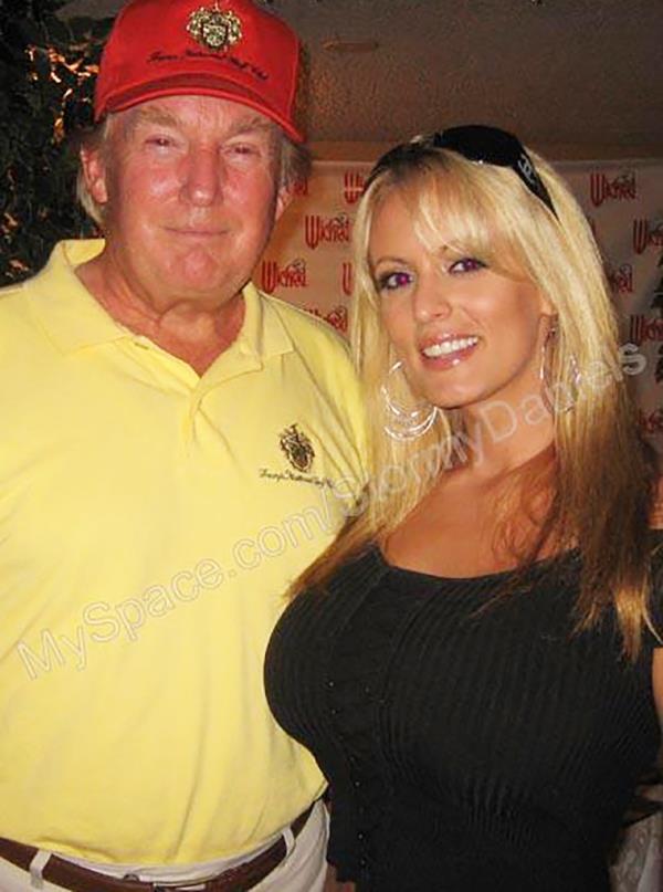 Do<em></em>nald Trump with porn actress Stephanie Clifford, whose stage name is Stormy Daniels from 2006