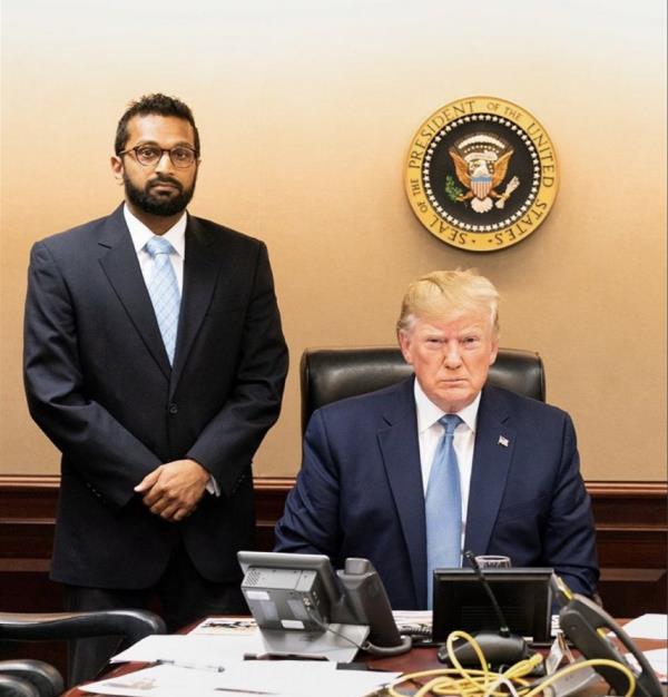 Kash Patel and Do<em></em>nald Trump