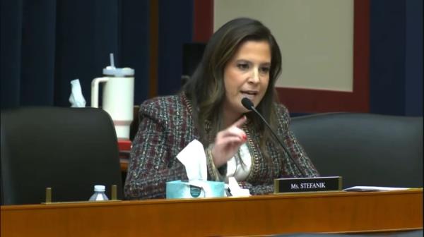 Rep. Elise Stefanik (R-NY) pressed the trio on whether students had the right to free speech even when calling for the mass murders of African Americans,