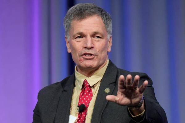 Wyoming Gov. Mark Gordon speaks at the 2024 summer meeting of the Natio<em></em>nal Governors Association Thursday, July 11, 2024, in Salt Lake City.