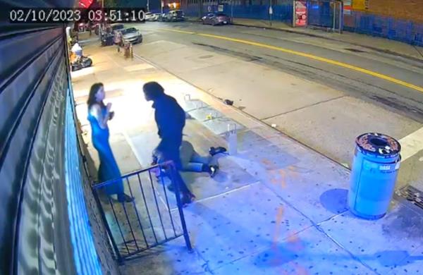 Surveillance video obtained by the Post shows the moment an undidentified suspect fattaly stabbed Ryan Carson