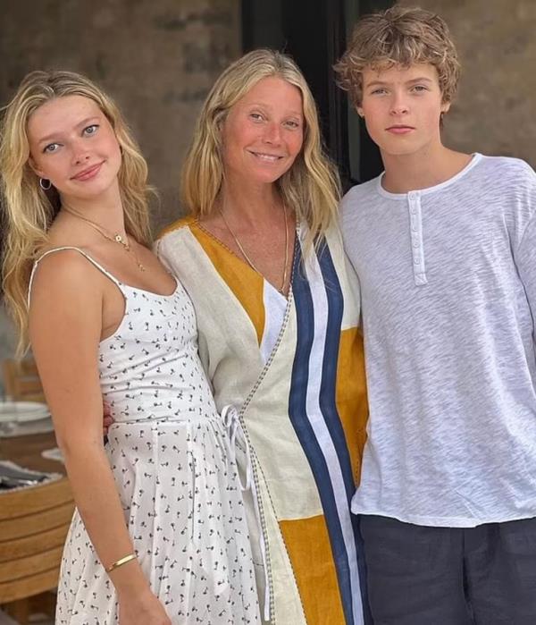 Gwyneth Paltrow with Apple and Moses.