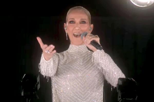 Celine Dion singing in Paris for her Olympic 2024 comeback.