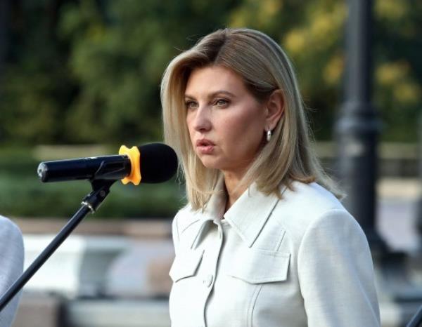 This photo cannot be distributed in the Russian Federation. Mandatory Credit: Photo by Ukrinform/Shutterstock (14066943t) Spouse of the Ukrainian President Olena Zelenska partakes in a briefing during the ceremony to transfer 20 new neo<em></em>natal ambulances delivered to Ukraine by the United Nations Children's Fund (UNICEF) at the request of the President's spouse and the Ukrainian Health Ministry to children's hospitals and perinatal centres in 16 regions of Ukraine, Kyiv, capital of Ukraine. Ukraine gets 20 neo<em></em>natal ambulances delivered by UNICEF, Kyiv - 23 Aug 2023