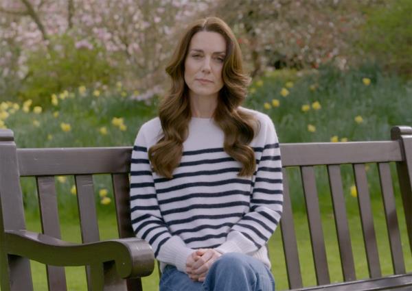 Kate Middleton in her cancer revelation video. 