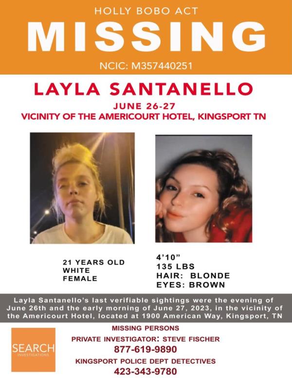 Missing poster for Layla Santonello.