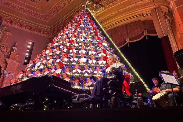 The Mona Shores Singing Christmas Tree fits 180 teens.