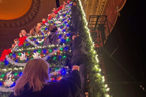 The tree is 67-feet tall and has 25,000 LED lights.