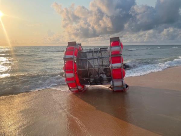 Florida man arrested trying to cross Atlantic to Lo<em></em>ndon in floating human-sized hamster wheel