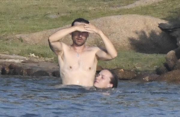 Tobey Maguire and Babette Strijbos enjoying the Mediterranean Sea.